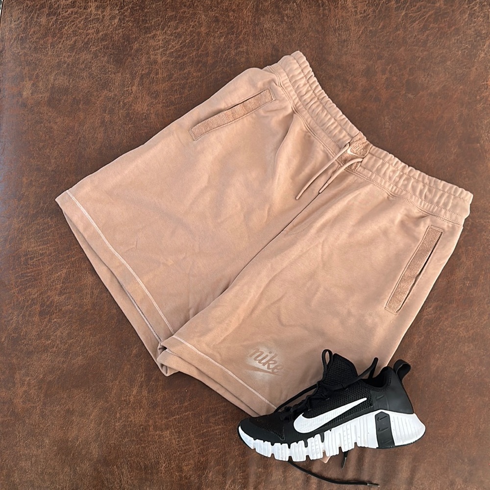 Nike terry cotton mid length shorts